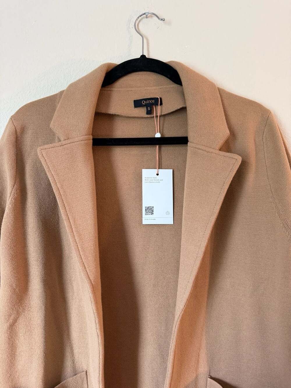 Quince 100% Organic Cotton Knit Blazer in Camel Size S - Picture 6 of 6